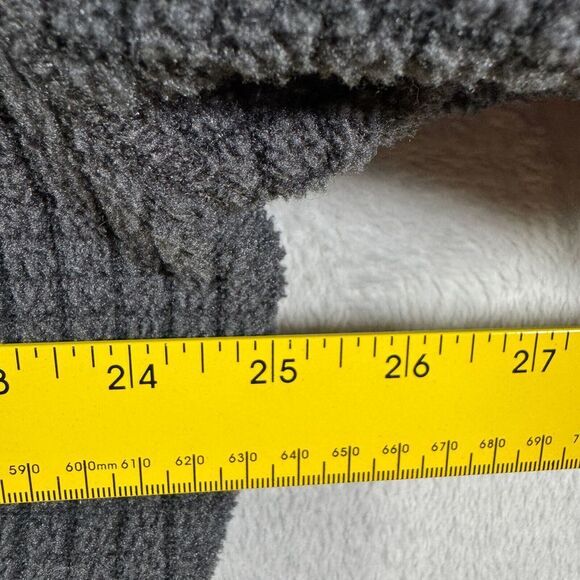 LL Bean Fleece Jacket Mens XL Tall Gray Waffle Knit Full Zip Made In USA - Picture 3 of 13